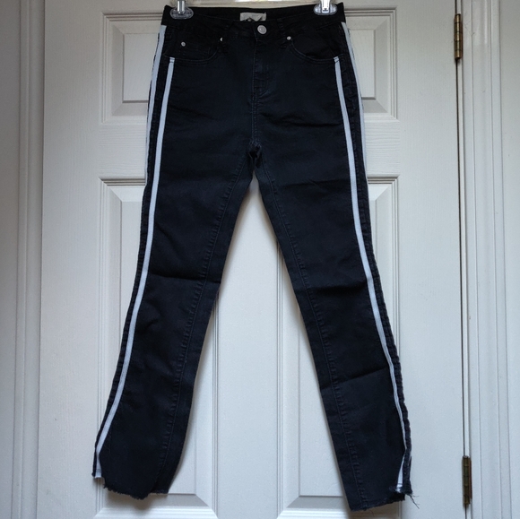 Sparrow Side Stripe Crop Flare Jeans 